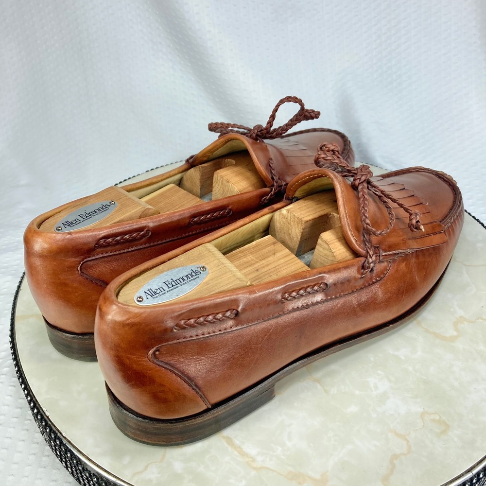 Allen Edmonds Nottingham Kiltie Tassel Loafers Mens 11 Brown Leather Dress Shoes - Picture 9 of 13